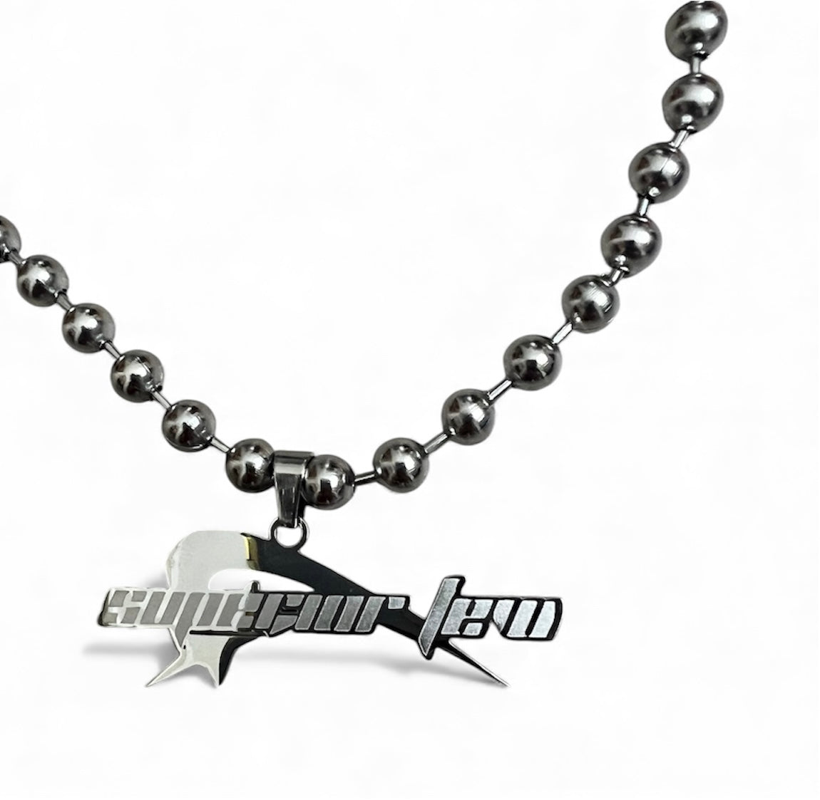 -Logo Ball Chain Necklace